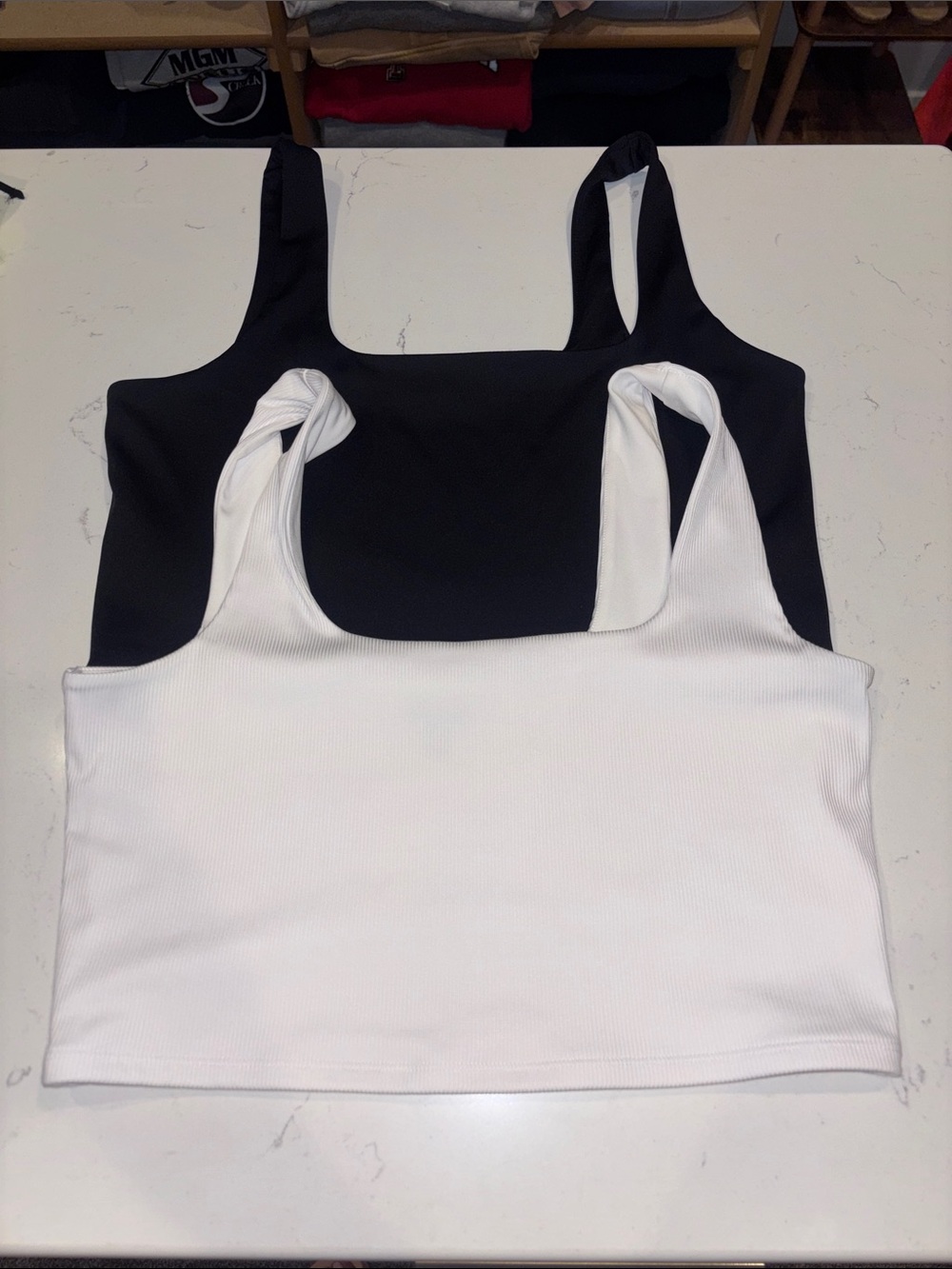 Bundle Tank Crop Top - White and Black